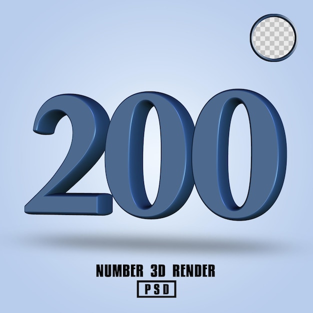 Rendu 3D numéro 200 couleur ardoise
