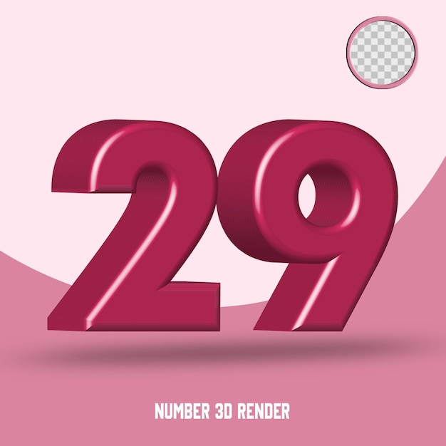 Rendu 3D numéro 29 couleur marron rouge