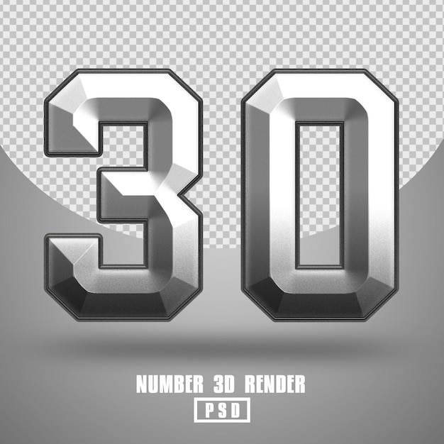 Rendu 3D numéro 30 style métal