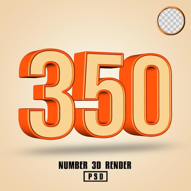 Rendu 3D numéro 350 couleur orange crème