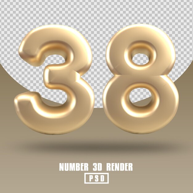 Rendu 3D numéro 38 style or