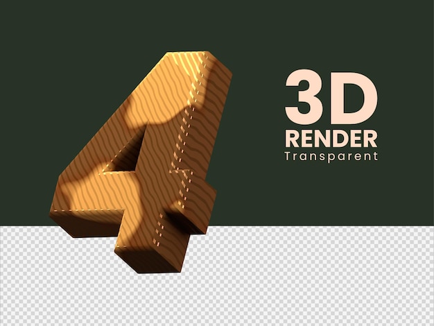 PSD rendu 3d numéro 4 isolé