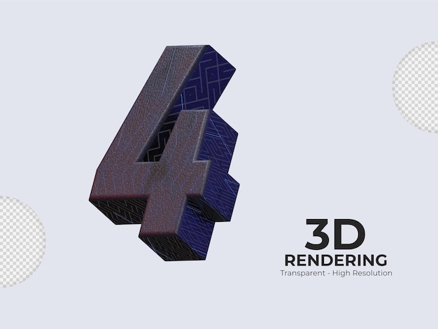 Rendu 3d Numéro 4 Isolé