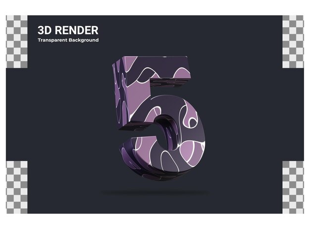 Rendu 3d Numéro 5 Isolé