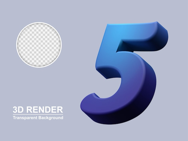 Rendu 3d Numéro 5 Isolé