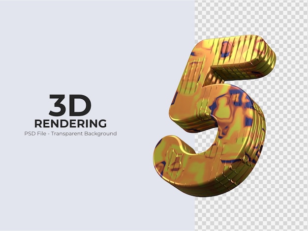 Rendu 3d Numéro 5 Isolé