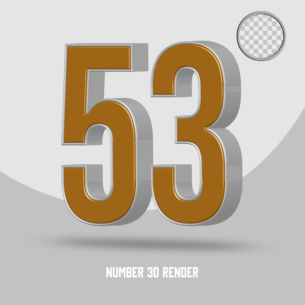 RENDU 3D NUMÉRO 53 STYLE OR ARGENT
