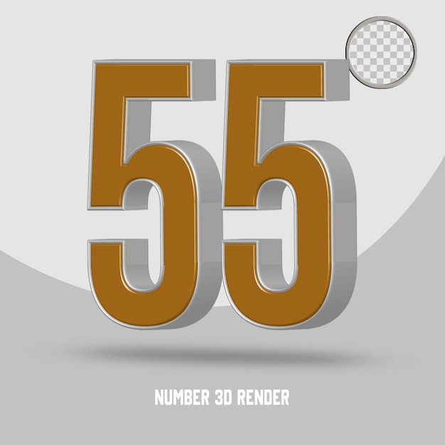 RENDU 3D NUMÉRO 55 STYLE OR ARGENT