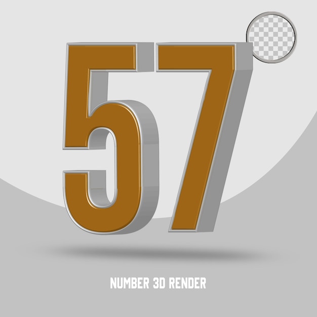 RENDU 3D NUMÉRO 57 STYLE OR ARGENT
