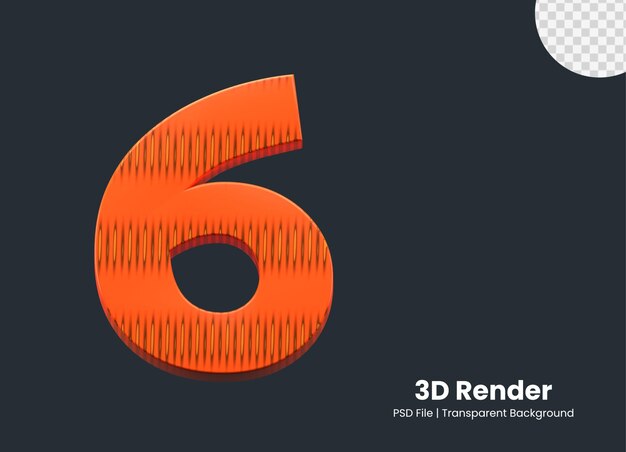 PSD rendu 3d numéro 6 isolé