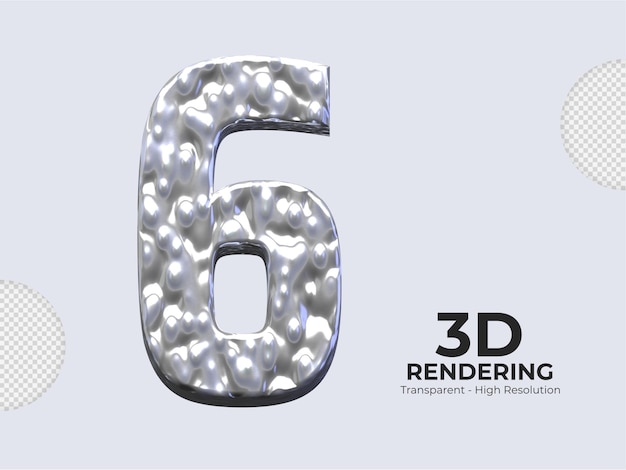 PSD rendu 3d numéro 6 isolé