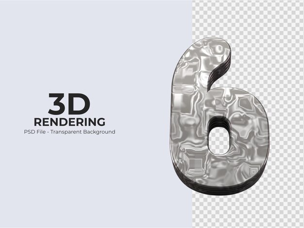 Rendu 3d Numéro 6 Isolé