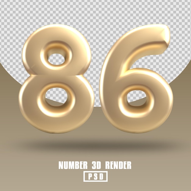 Rendu 3d Numéro 86 Style Or