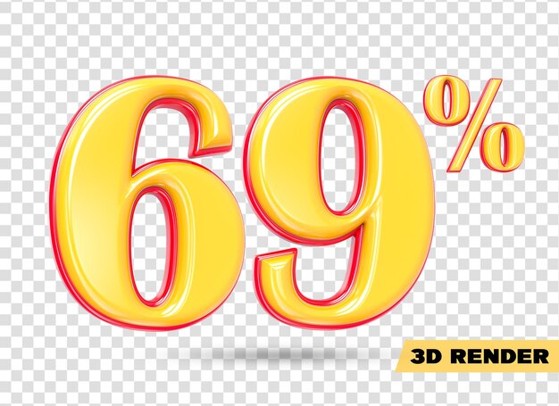 rendu 3d numéro jaune