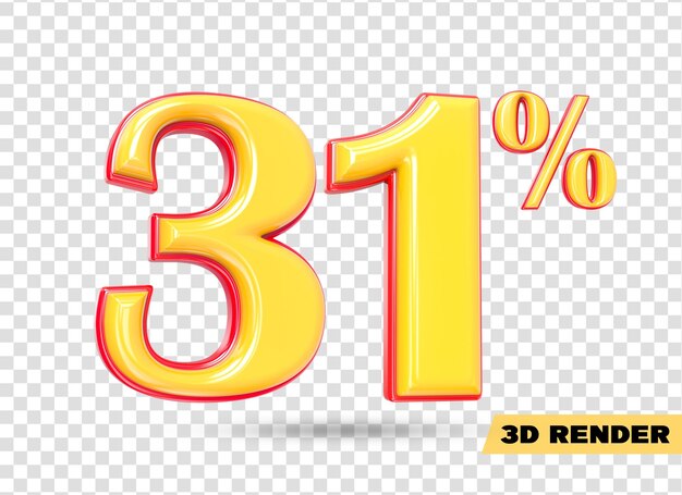 rendu 3d numéro jaune