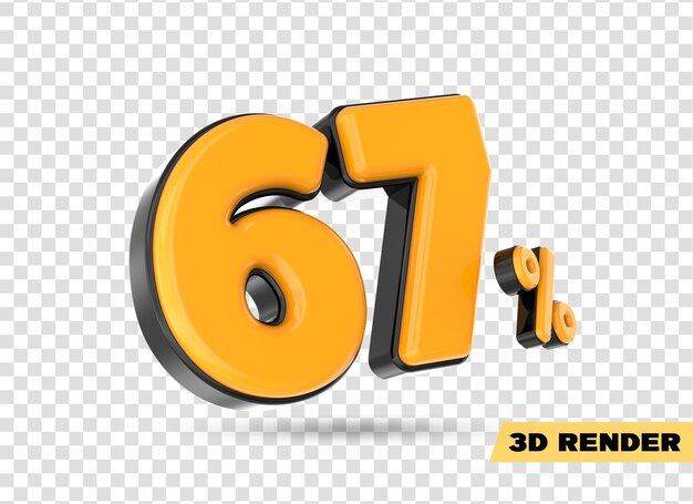 rendu 3d numéro jaune