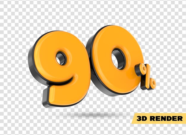 PSD rendu 3d numéro jaune