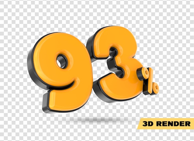 rendu 3d numéro jaune