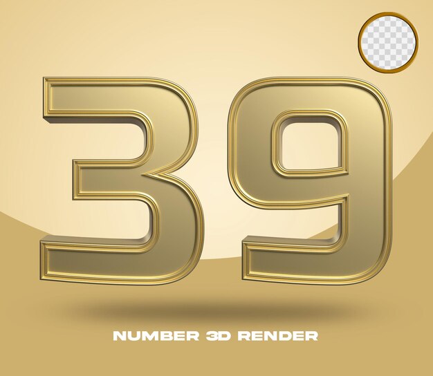 PSD rendu 3d numéro 39 or