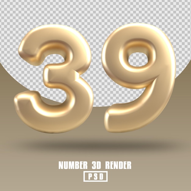 Rendu 3D numéro 39 style or