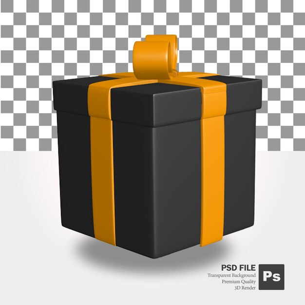 Coffret Cadeau Nouvel An Noir élégant Et Jaune Vif En Rendu 3d Rond Parfait  Pour Le Vendredi Noël Ou Les Anniversaires