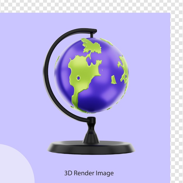 Rendu 3D de l'objet globe de l'éducation