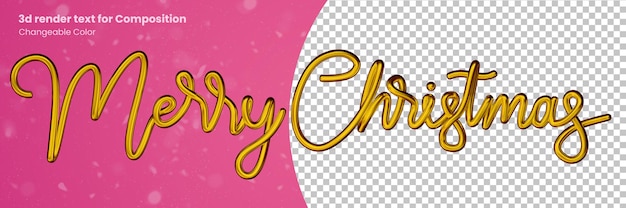 PSD rendu 3d or lettrage de texte joyeux noël pour la composition