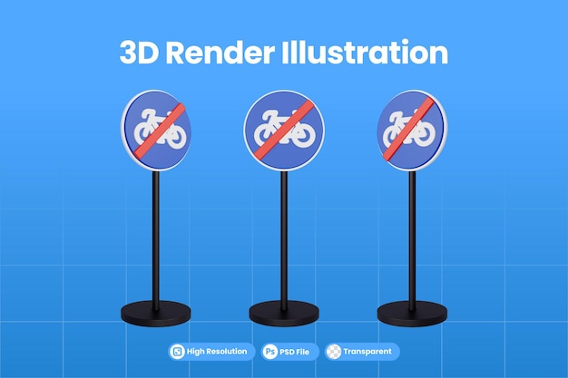 PSD rendu 3d des panneaux de signalisation de virage à gauche ou à droite psd premium