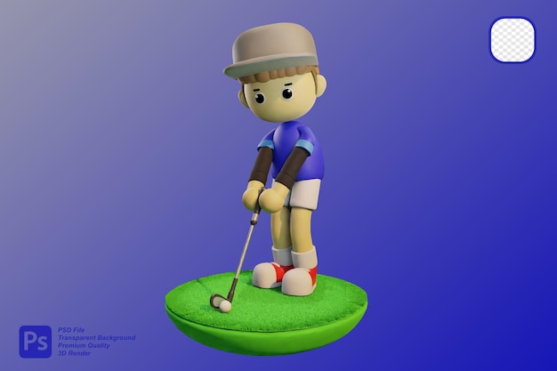 Rendu 3d De Personnages De Golf