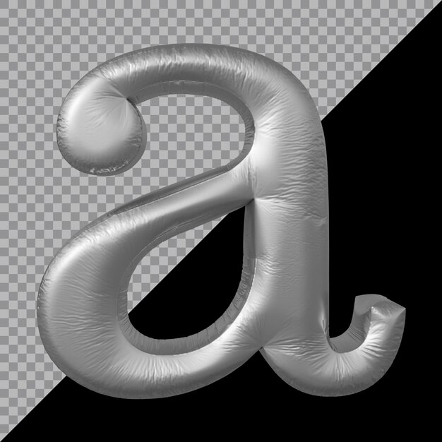 Rendu 3D d'une petite lettre d'argent ballon