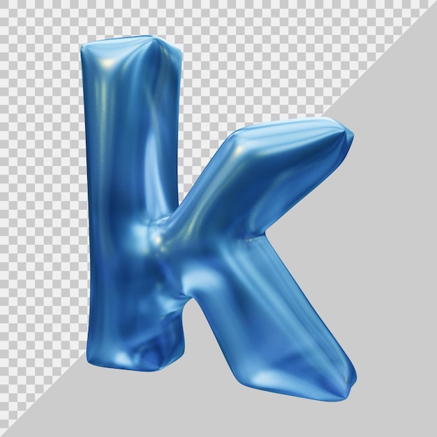 rendu 3d de la petite lettre k avec un style moderne