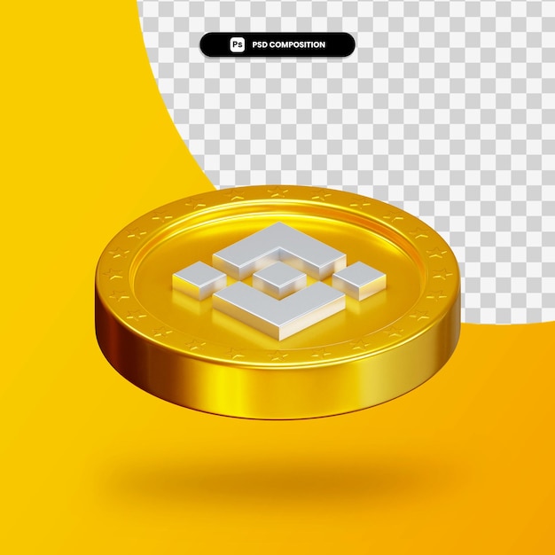 Rendu 3d de pièce de monnaie d'or de crypto-monnaie d'isolement