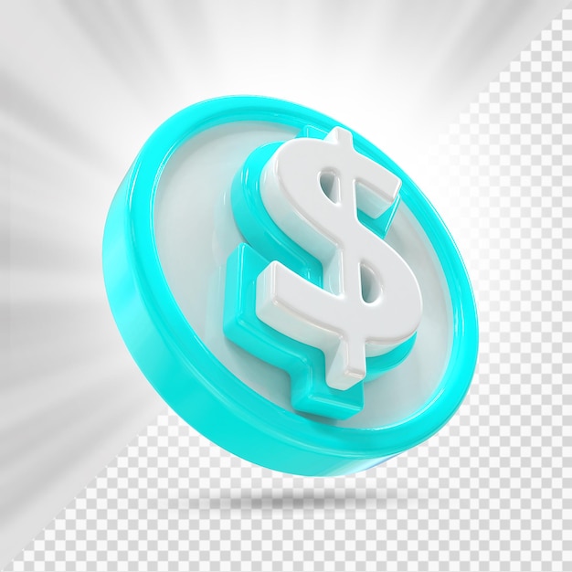 Rendu 3d De La Pièce De Symbole Du Dollar