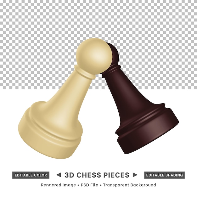 Rendu 3d De Pièces D'échecs Couleur Modifiable