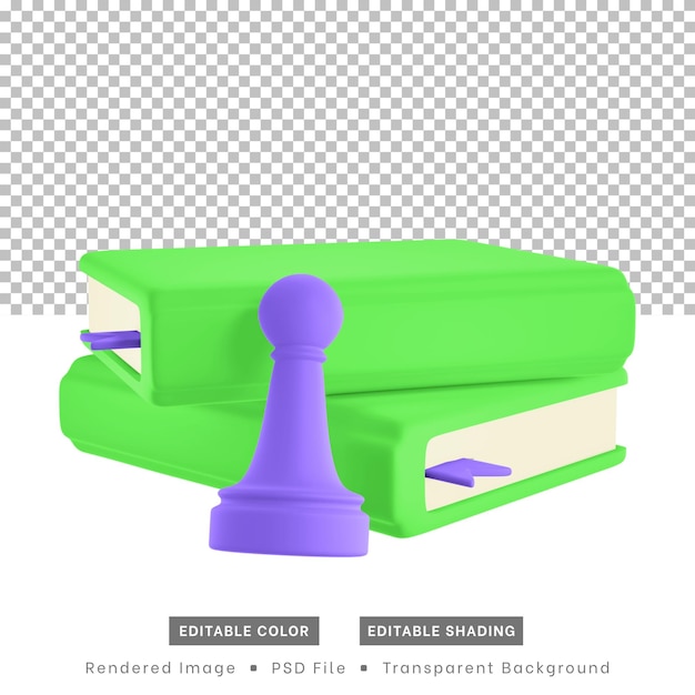 Rendu 3d De Pièces D'échecs Et De Livres