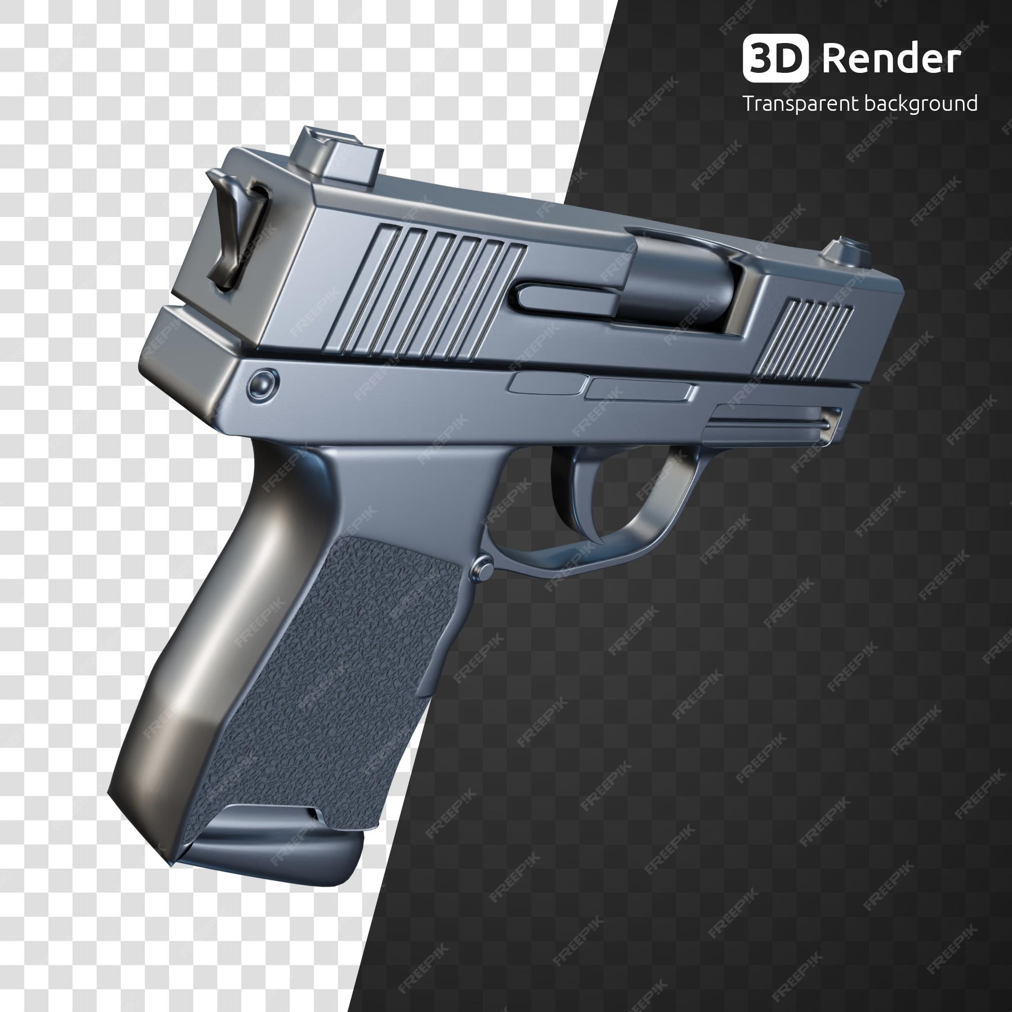 Rendu 3d Pistolet Isolé