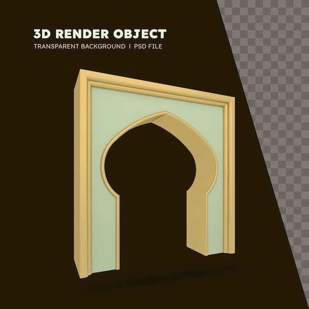 PSD rendu 3d de la porte islamique