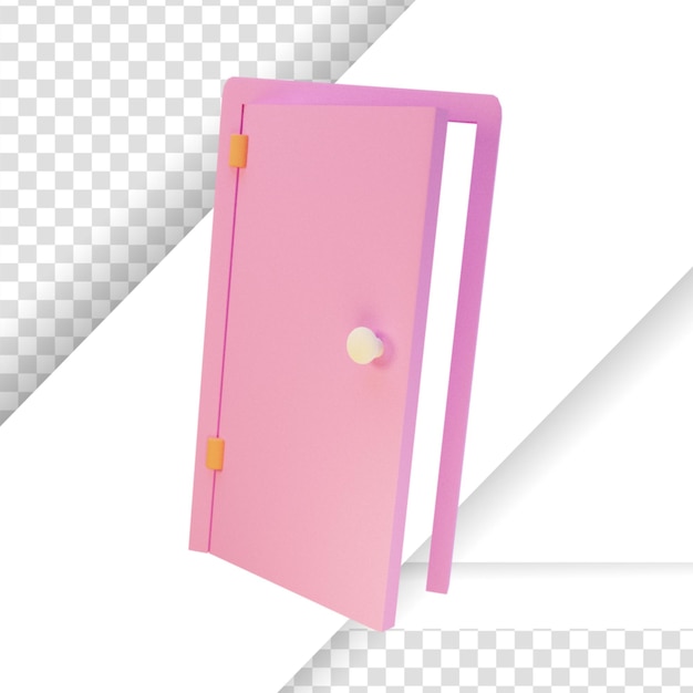 PSD rendu 3d de la porte rose tendre