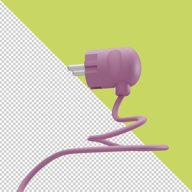 Rendu 3D de la prise électronique violet rose