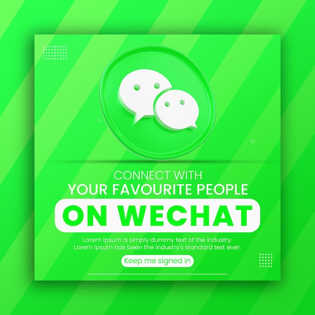 Rendu 3d Promotion Commerciale Wechat Pour Le Modèle De Conception De Publication Sur Les Médias Sociaux