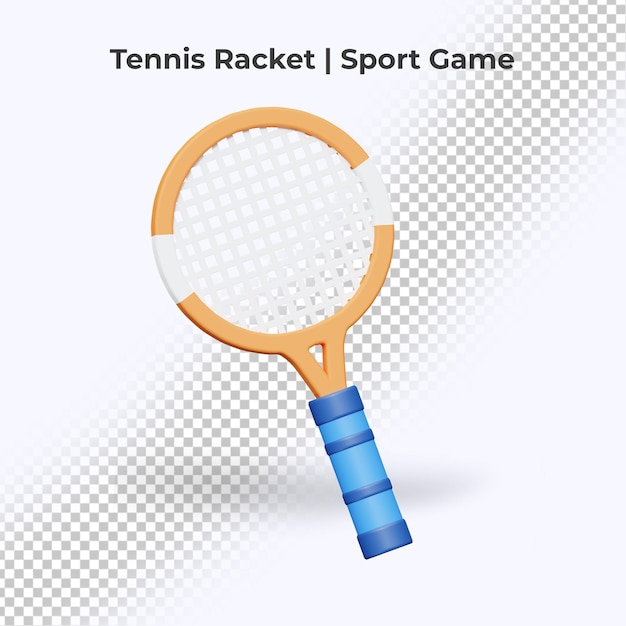 PSD rendu 3d d'une raquette de tennis