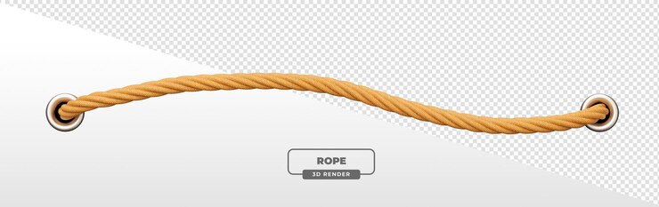 PSD rendu 3d réaliste d’une corde avec des œillets