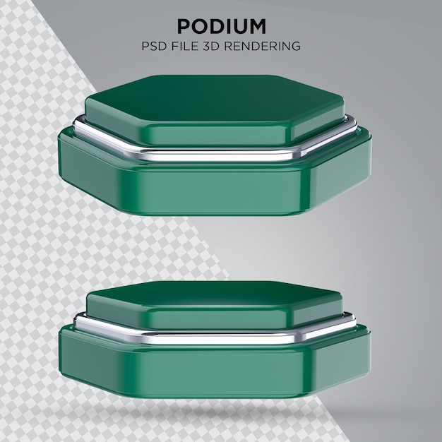 Rendu 3d réaliste de la plantation double Podium pour la composition graphique sur transparent Premium