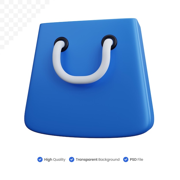 Rendu 3d sac à provisions bleu isolé