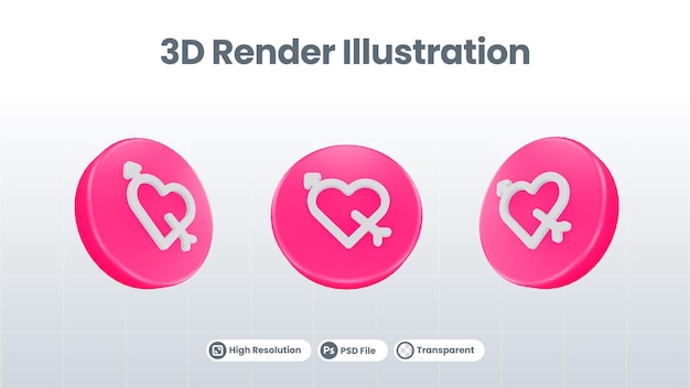 Rendu 3D Saint-Valentin avec icône de boîte de chocolat pour la promotion des médias sociaux de l'application mobile Web UI UX