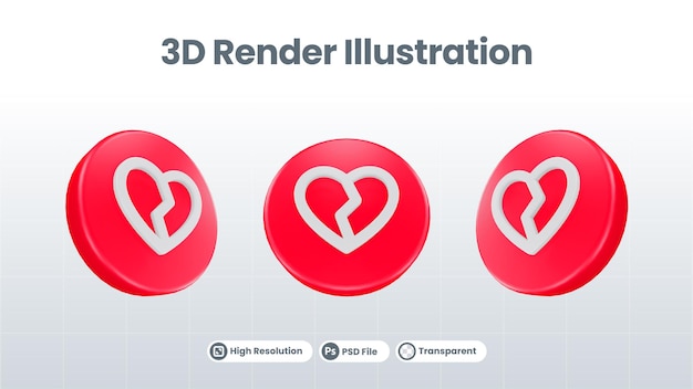 Rendu 3D Saint-Valentin avec l'icône de lune de miel pour la promotion des médias sociaux de l'application mobile Web UI UX