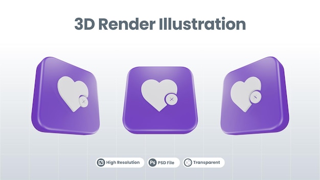 Rendu 3D Saint-Valentin avec icône de sac à provisions pour la promotion des médias sociaux de l'application mobile Web UI UX