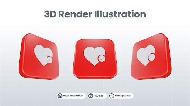 Rendu 3D Saint-Valentin avec icône de sac à provisions pour la promotion des médias sociaux de l'application mobile Web UI UX