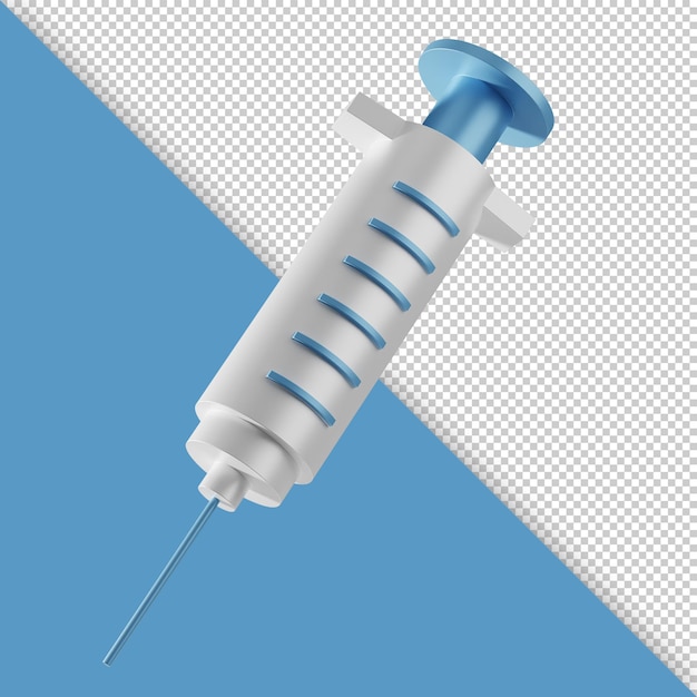 PSD rendu 3d d'une seringue médicale