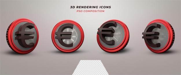 PSD rendu 3d signe euro